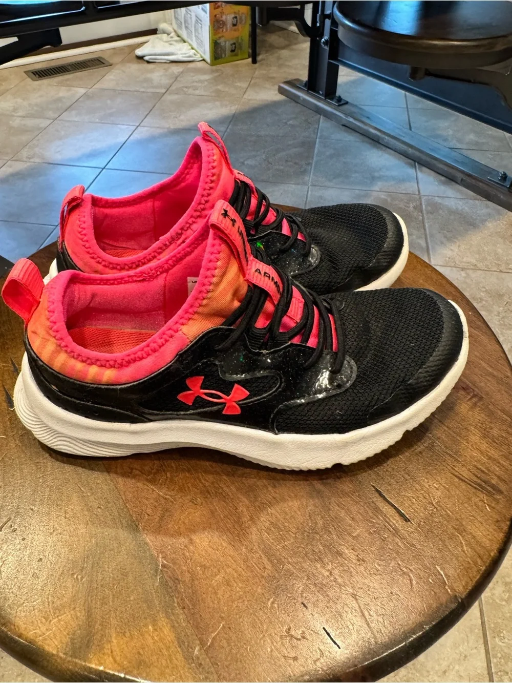 Under Armour Kids Black & Hot Pink Slip-On Sneakers